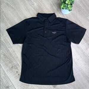 Straight Down Black Whisper Rock Logo Golf Polo